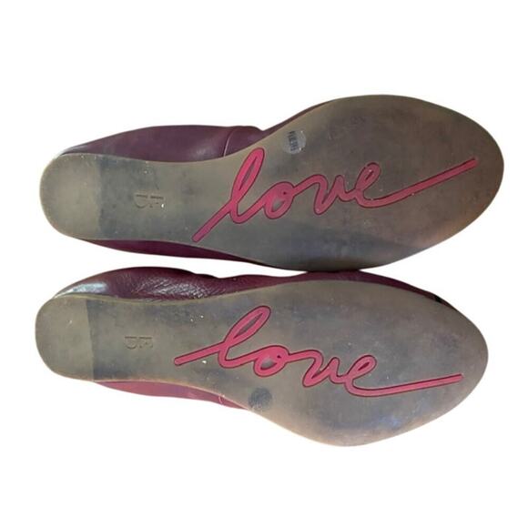 Ellen Degeneres Langston Wine Leather Love Slip On Ballet Flats Women’s Sz 9.5 - Picture 7 of 8